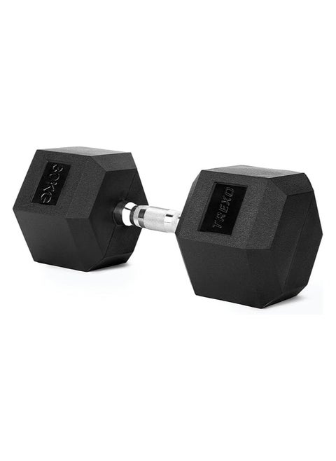 TREXO Hexagon Dumbbells17.5 kg Hex Dumbbells with Durable Rubberised Cast Iron for Strength Training with Ergonomic Chrome-Plated Handle Weights Training Home Dumbbell for Men and Women