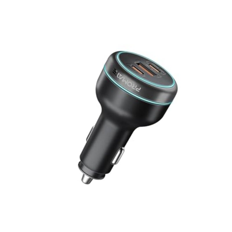 شاحن سيارة بقوة 230 واط مع تقنية الشحن السريع مع منفذين USB-C مزدوجين 140 واط و 45 واط وUSB-A 3.0-45 واط لاب توب وهاتف ذكي باور درايف-230 - Image 1