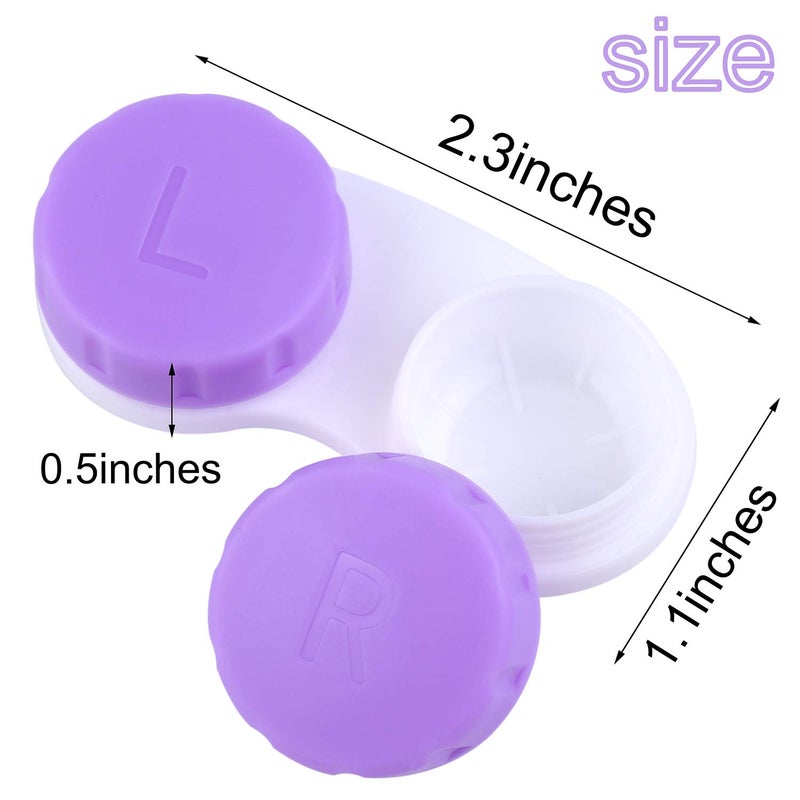 Elcoho 36 Pack Colorful Contact Lens Case Left/Right Contact Lens Soak Storage Contact Lens Travel Container, 4 Colors - Image 2