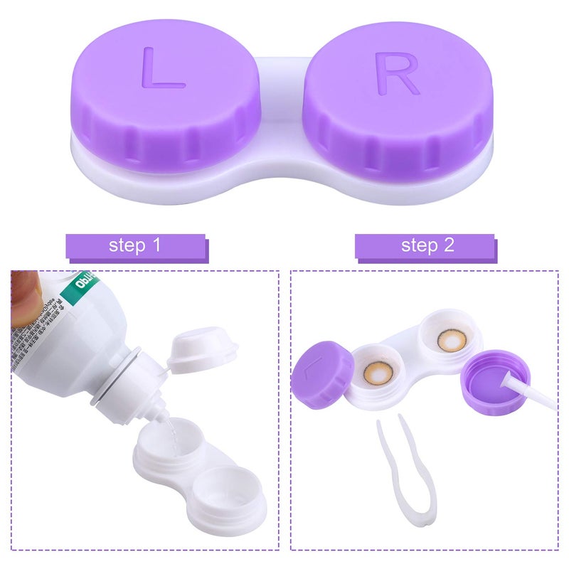 Elcoho 36 Pack Colorful Contact Lens Case Left/Right Contact Lens Soak Storage Contact Lens Travel Container, 4 Colors - Image 3