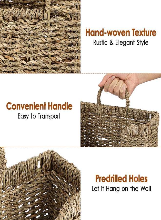 BTSKY Natural Seagrass Mail Organizer, Wall Mounted File Organizer, Woven Magazine File Holder for Home, Office - Image 4