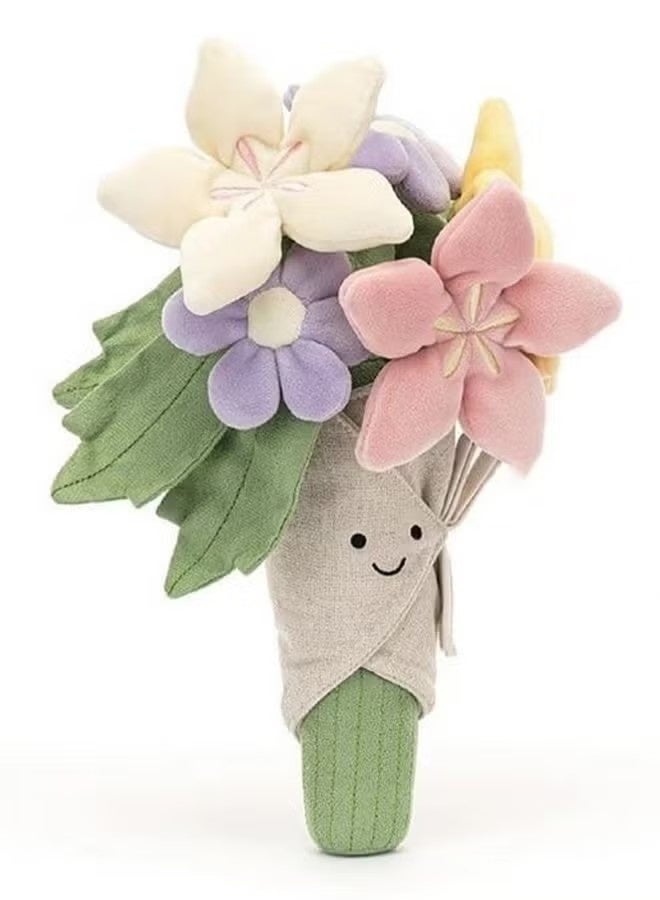 Jellycat Bouquet Plush Toy Adorable Doll, Unique Bouquet Design, Delicate Birthday Gift, 28cm Bouquet Toy - Image 1