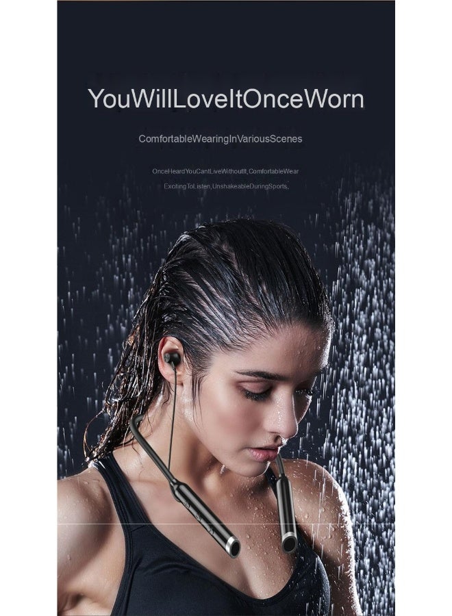 New Hanging Neck Bluetooth Headset In-ear Neck Hanging Long Standby With Magnetic Suction Earphone - Image 5