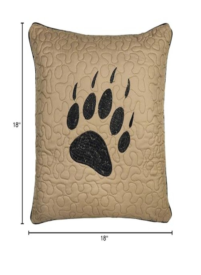 Donna Sharp Throw Pillow - Bear Walk Plaid Lodge Decorative Throw Pillow with Bear Paw Pattern - Square - Image 5