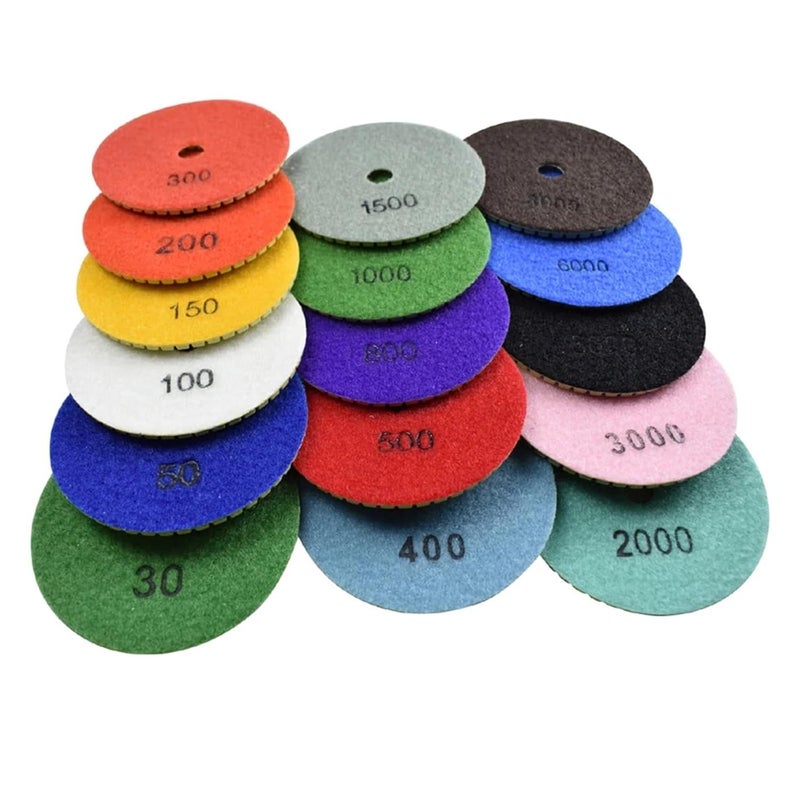 Polishing Pads Wet Buffing 4 Inch Abrasive Tool for Sanding Stone Marble Concrete Granite Counter Tile Grit 30-8000(1000,7 Pcs) - Image 2