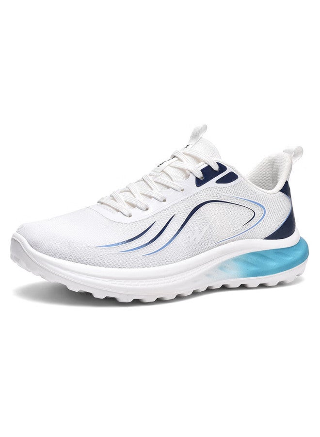 Double Star Eight Special Running Shoes Men's Summer Breathable Shock Absorbing Sports Shoes Lightweight Men's Shoes Outdoor Casual Shoes Men White Blue Size 42 - Image 4