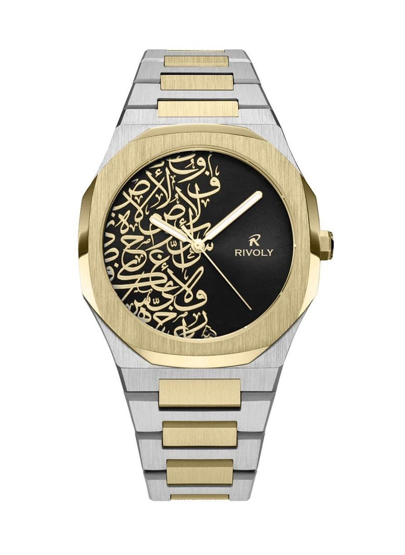 Rivoly - A modern steel men's watch with Arabic letters written on it - Image 1