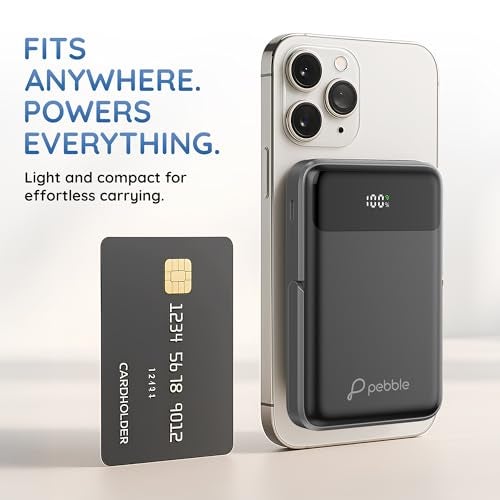 Pebble Rapid MagPro 10000mAh Power Bank | 15W Wireless & 22.5W Wired Fast Charging | Magnetic Snap | Digital Display | MagSafe Compatible | Kickstand | Compact & Lightweight - Image 5