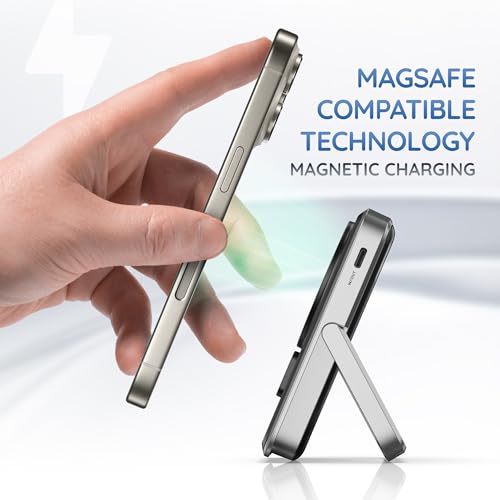Pebble Rapid MagPro 10000mAh Power Bank | 15W Wireless & 22.5W Wired Fast Charging | Magnetic Snap | Digital Display | MagSafe Compatible | Kickstand | Compact & Lightweight - Image 2