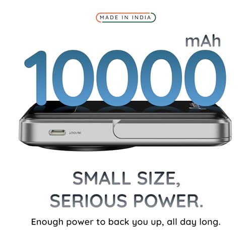 Pebble Rapid MagPro 10000mAh Power Bank | 15W Wireless & 22.5W Wired Fast Charging | Magnetic Snap | Digital Display | MagSafe Compatible | Kickstand | Compact & Lightweight - Image 3