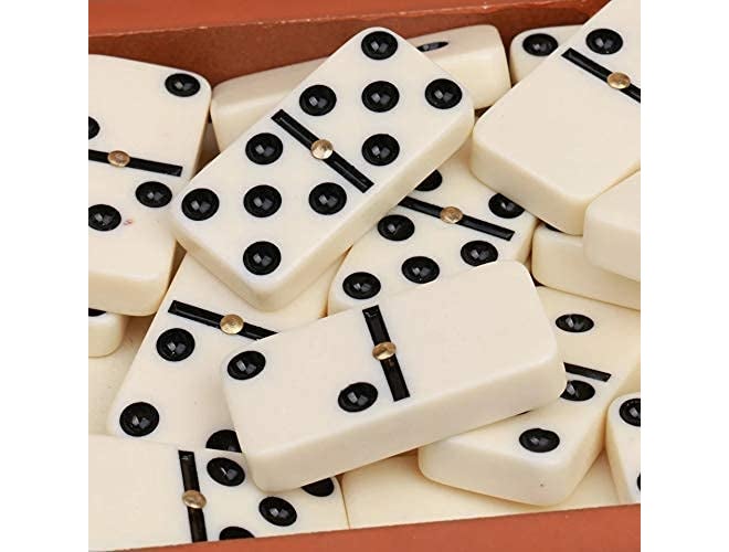 PLUSPOINT Domino Set, Double Six Dot Domino'S Blocks with Carry Pouch Bag Set of 28 for 2-4 Players for Adult - (Multicolour, Domino Tiles) - Image 3