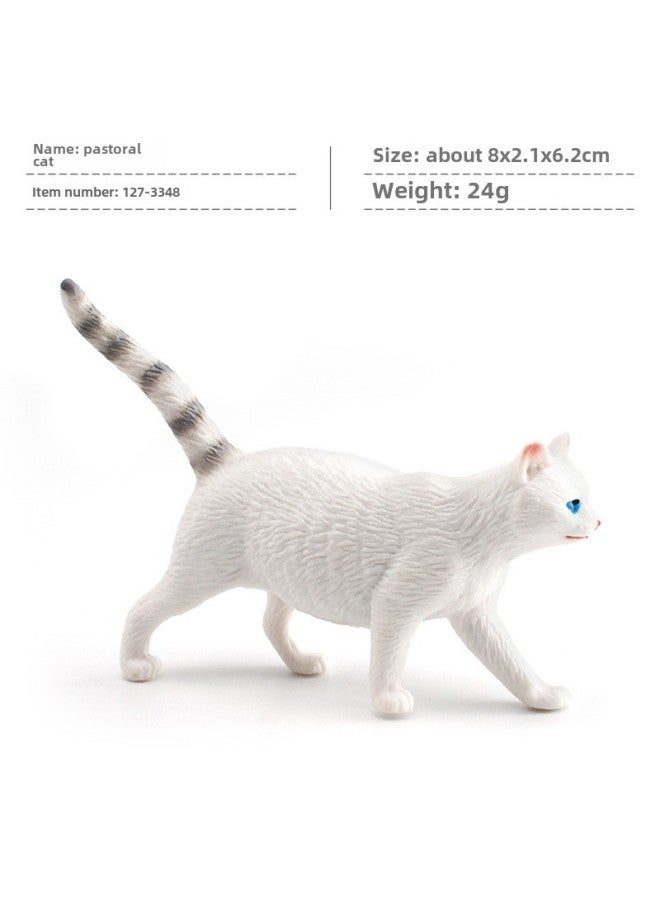 Children's Mini Simulation Pet Cat Model Orange Cat Fat Cat British Short-haired Cat Pastoral Cat Decorative Ornaments-Color:Pl127-3348 Pastoral Cat 24g  - Image 1