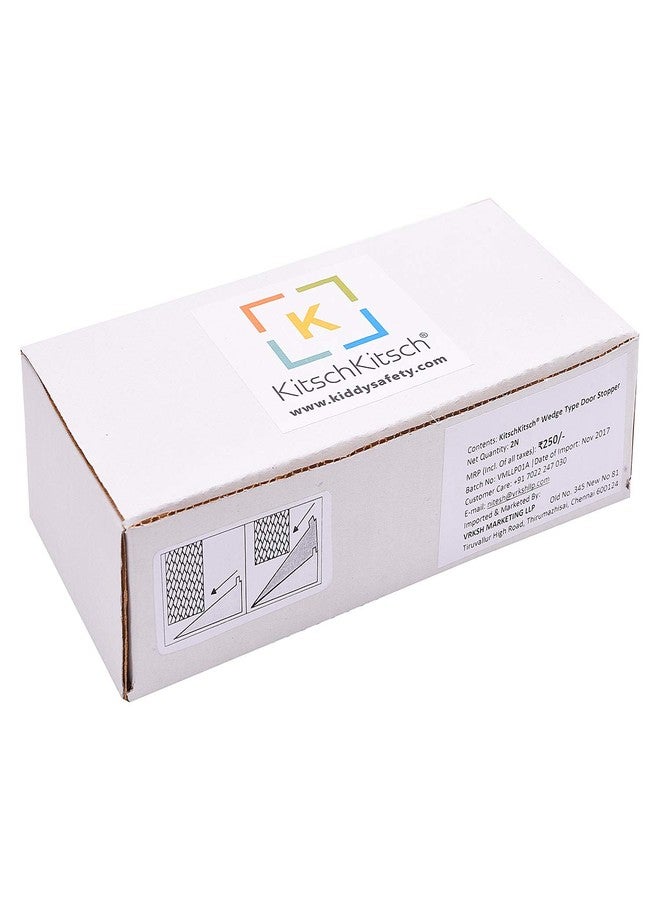 KitschKitsch® 2pcs Baby Infant Safety Door Locks- Wedge Type Locks for Door Stopper (White) - Image 4