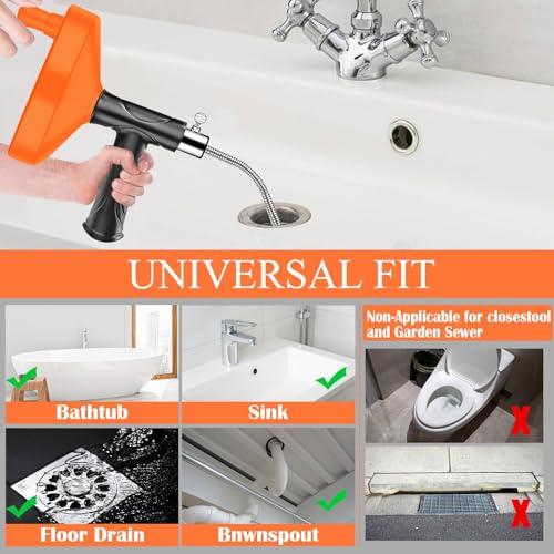 launary Drain Snake Auger（33 Feet）, Plumbing Snake Drain Hair Clog Removal Tool, Heavy Duty Snake Auger, Sink Unclogger Drain Cleaner Tool for Bathroom Kitchen Tub Shower Drain Clog Remover with Gloves - Image 2