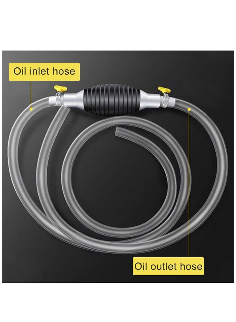 Fuel Transfer Pump High Flow Hand Transfer Fuel Pump Portable Manual Car Liquids Gas Transfer Pump Siphon Hand Pump Siphoning Kit with 2m Syphon Hose for Gasoline/Fuel/Liquid/Water Transfer - Image 4