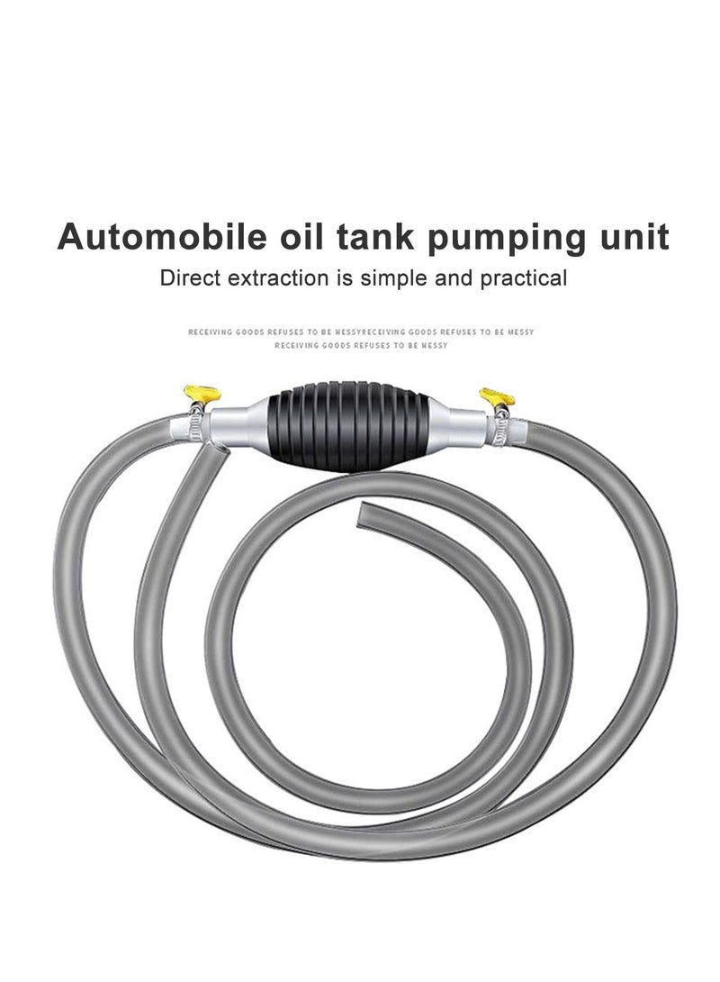Fuel Transfer Pump High Flow Hand Transfer Fuel Pump Portable Manual Car Liquids Gas Transfer Pump Siphon Hand Pump Siphoning Kit with 2m Syphon Hose for Gasoline/Fuel/Liquid/Water Transfer - Image 5