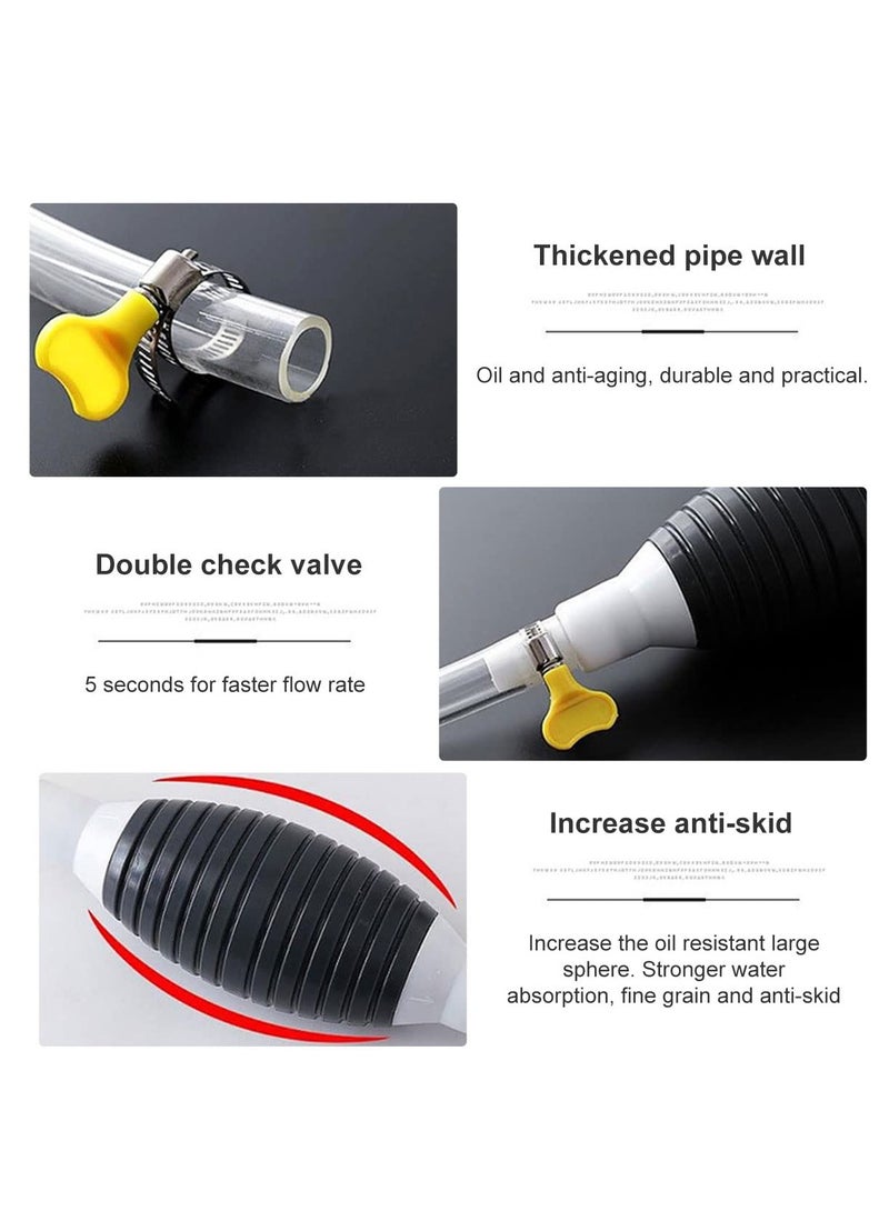 Fuel Transfer Pump High Flow Hand Transfer Fuel Pump Portable Manual Car Liquids Gas Transfer Pump Siphon Hand Pump Siphoning Kit with 2m Syphon Hose for Gasoline/Fuel/Liquid/Water Transfer - Image 3