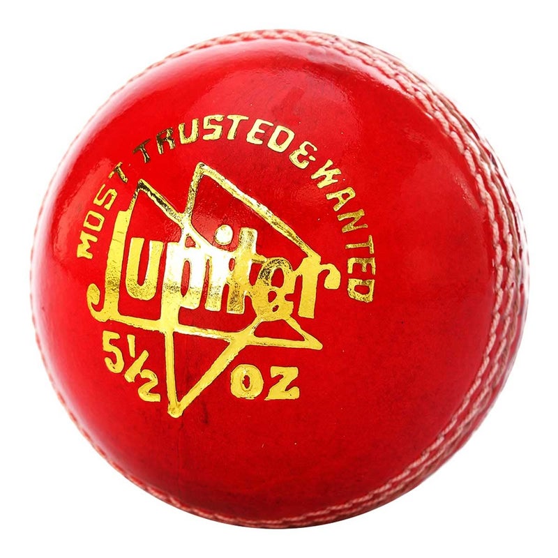 VICKY Jet Red Cricket Ball Constructed with Alumtanned Large Thick Leather Suits Every Balling Style Ideal for Professional Use - Image 1
