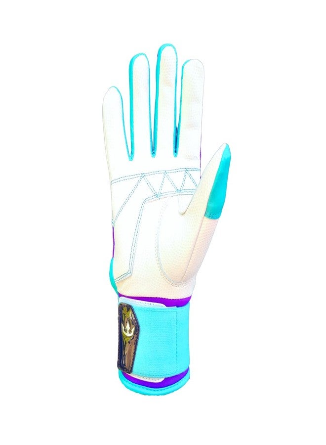 DYNASTY BASEBALL Bomb Squad Series Batting Gloves (Purple/Teal, Youth Medium) - Image 3