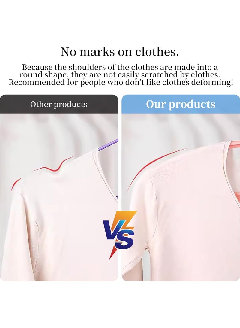 RATSAW 20 Pack Plastic Clothes Hanger Extra Thick Plastic Wide Shoulder Adult 360 Degrees Rotate Slip Resistant Standard Clothing Hanger Ideal for Everyday Use Pink - Image 2