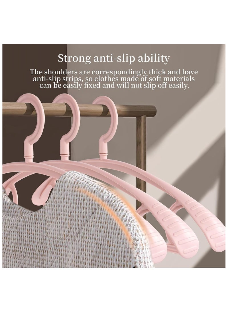 RATSAW 20 Pack Plastic Clothes Hanger Extra Thick Plastic Wide Shoulder Adult 360 Degrees Rotate Slip Resistant Standard Clothing Hanger Ideal for Everyday Use Pink - Image 3