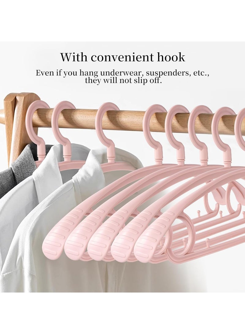 RATSAW 20 Pack Plastic Clothes Hanger Extra Thick Plastic Wide Shoulder Adult 360 Degrees Rotate Slip Resistant Standard Clothing Hanger Ideal for Everyday Use Pink - Image 4