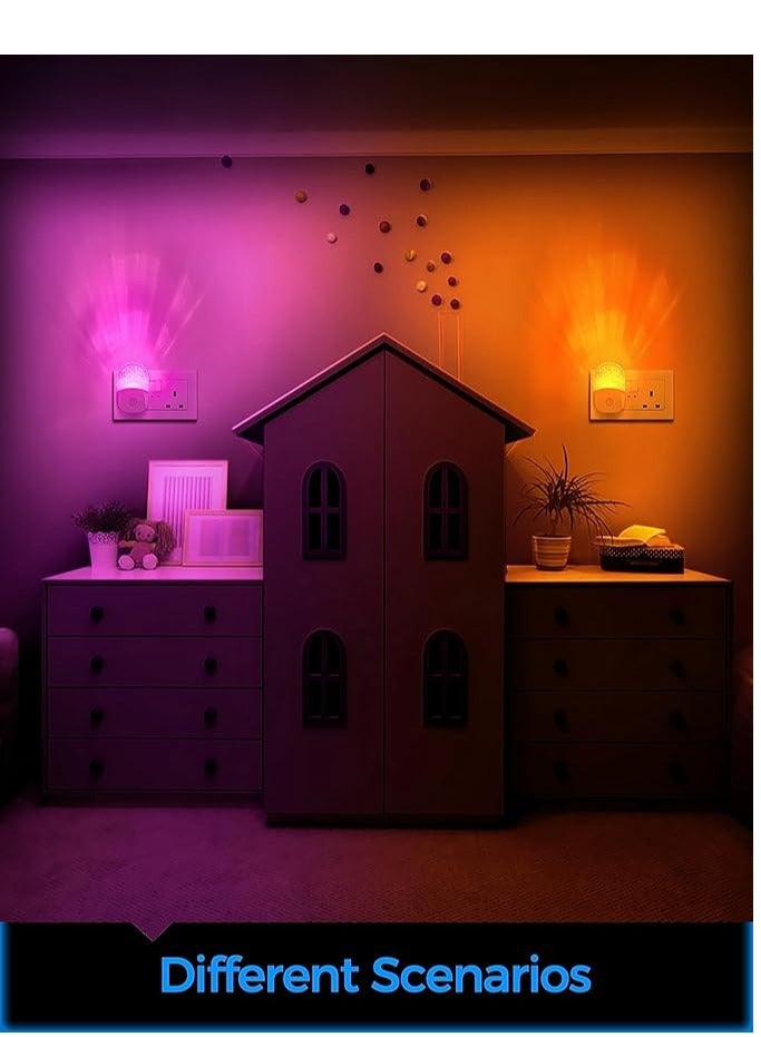 QLIGHT (2Pack)Night Lights Plug Into Wall Color Changing Night Light for Kids, 8-Color RGB LED Nightlight with Dusk to Dawn Sensor for Bathroom Decore, Children Room, Gift  - Image 5