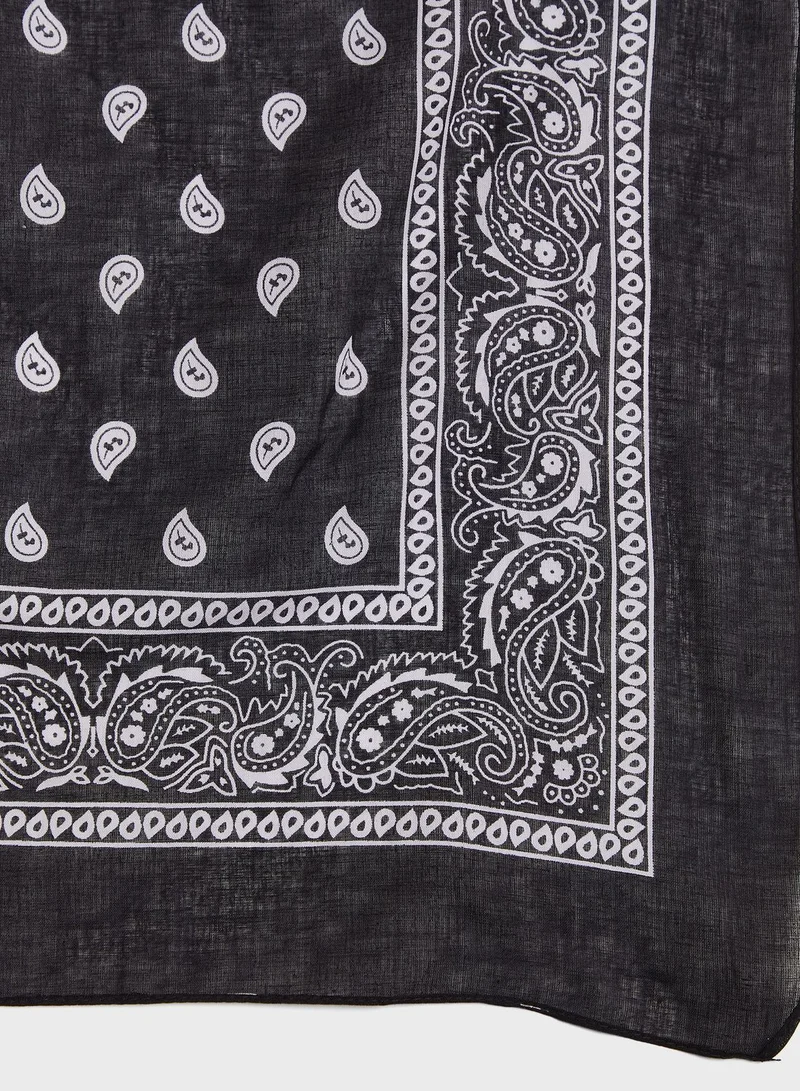 Ginger Paisley Print Bandana Scarf