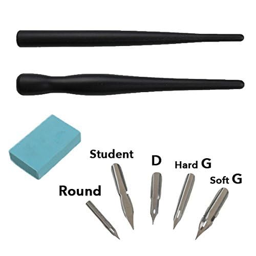 ARROLLIANT Calligraphy Pen With 5 Nibs and Eraser - Set of 2pcs - Image 5