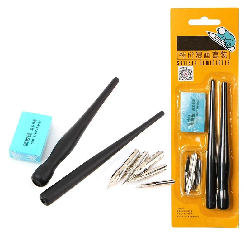 ARROLLIANT Calligraphy Pen With 5 Nibs and Eraser - Set of 2pcs - Image 1