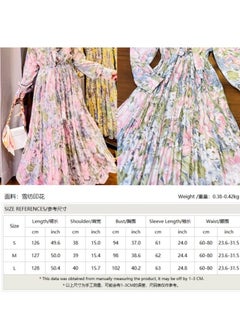 Generic Elegant Middle Eastern Ruffled Dress with Bow Tie Neckline  Chic Printed Fabric - Stylish Casual  - Image 3