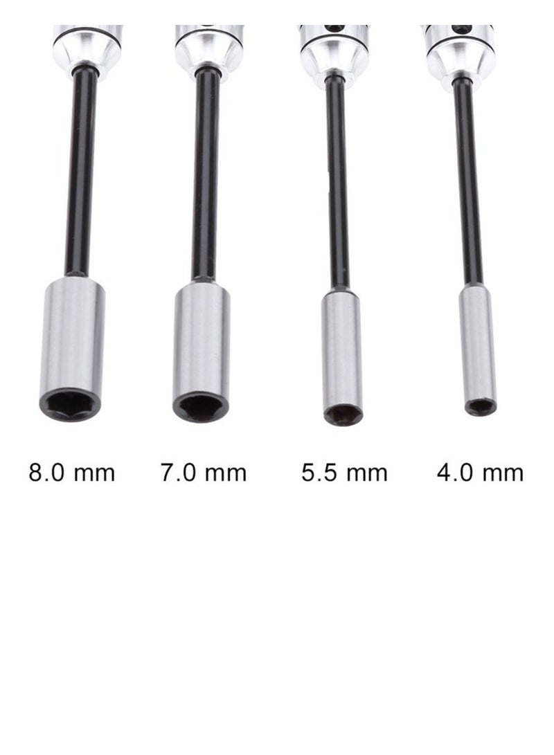 SOLARAE Hex Nut Driver Set Hexagonal Head Nut Wrench 4.0/5.5/7.0/8.0mm 4Pcs RC Repair Tools Kit Socket Screwdrivers for RC Cars Model Airplanes Sportinggoods Deformation Model - Image 5