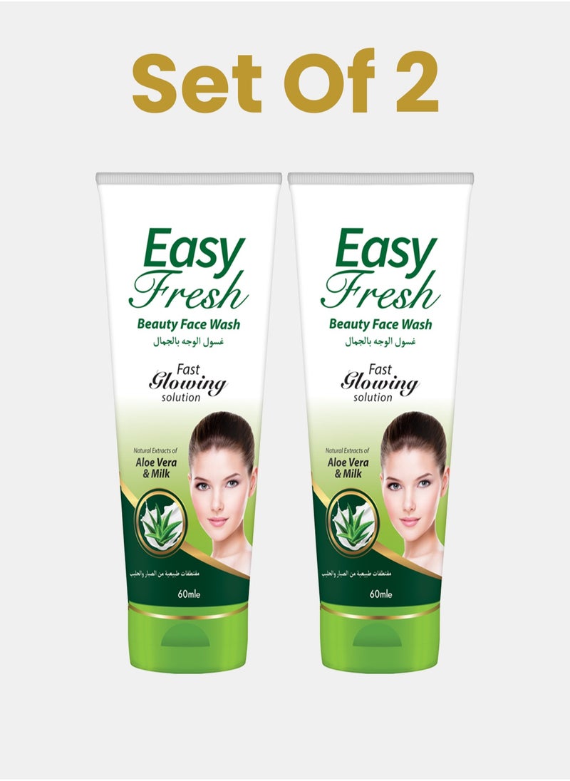 Easy Fresh - Set of 2 Youthful & Radiant Glow to the Skin with Beauty Face Wash - Reduces Redness & Inflammation, Face Wash for All Skin Types 60ml - Image 1