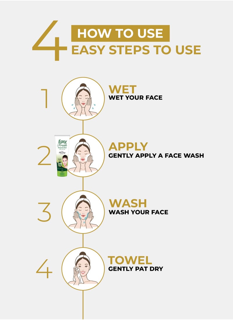 Easy Fresh - Set of 2 Youthful & Radiant Glow to the Skin with Beauty Face Wash - Reduces Redness & Inflammation, Face Wash for All Skin Types 60ml - Image 1