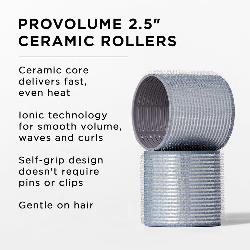 Fromm ProVolume 2.5" Self-Grip Ceramic Ionic Thermal Hair Rollers, 2 Count Large Salon Quality Hair Curlers for Medium and Long Hair, Blowouts, Curtain Bangs - Image 2
