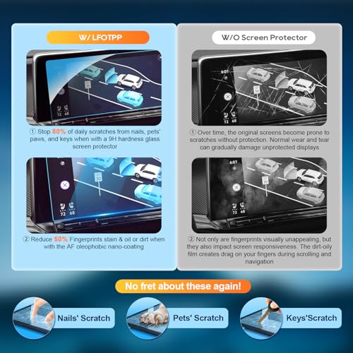 LFOTPP 2025 Atlas Screen Protector for 2024 2025 V W Atlas [SE/SE with Technology/SEL/SEL Premium R-Line] 12In Glass Screen Protector Infotainment Atlas Accessories Anti-Glare HD - Image 3