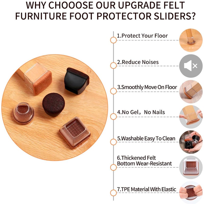 GAGUIUP Extra Small Chair Leg Floor Protectors, 16PCS Silicone Chair Leg Caps, Felt Chair Leg Pads for Hardwood Floors, Round Metal Barstool Leg Floor Protectors, Anti-Scratches & Noice(Black, Fit:0.5"-0.75") - Image 5