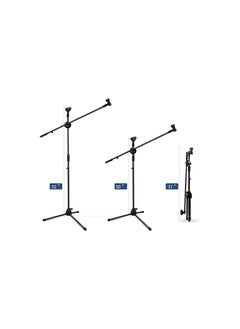 Ohuhu Microphone Stand, Tripod Mic Stand Boom With Mic Clips, Height Adjustable, Light Weight, Black  - Image 3