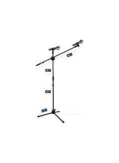 Ohuhu Microphone Stand, Tripod Mic Stand Boom With Mic Clips, Height Adjustable, Light Weight, Black  - Image 2