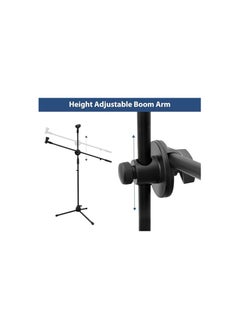 Ohuhu Microphone Stand, Tripod Mic Stand Boom With Mic Clips, Height Adjustable, Light Weight, Black  - Image 5