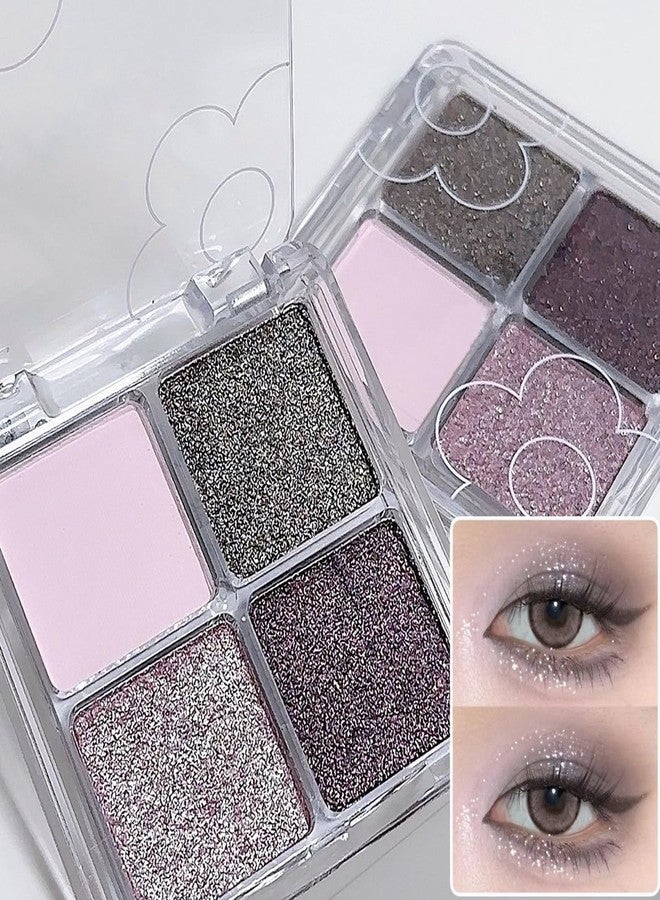 Erinde 4 Colors Eyeshadow Palette - Matte, Metallic and Shimmer Finishes, Velvety Pigmented Blendable, Creamy Formula Smoky Eye Shadow Palette Makeup, Talc-Free, 56 Neon rhythm - Image 4