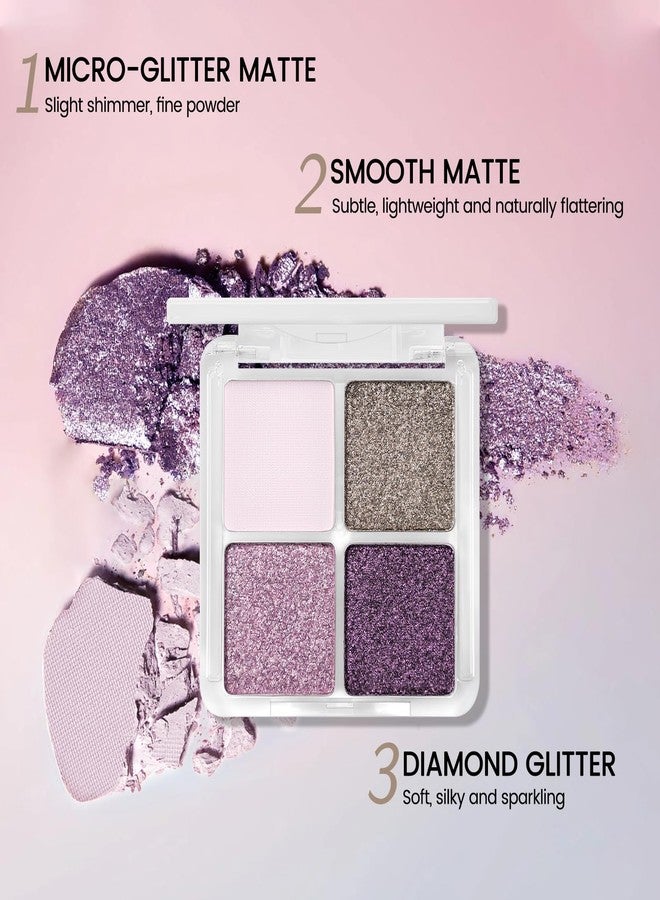 Erinde 4 Colors Eyeshadow Palette - Matte, Metallic and Shimmer Finishes, Velvety Pigmented Blendable, Creamy Formula Smoky Eye Shadow Palette Makeup, Talc-Free, 56 Neon rhythm - Image 3