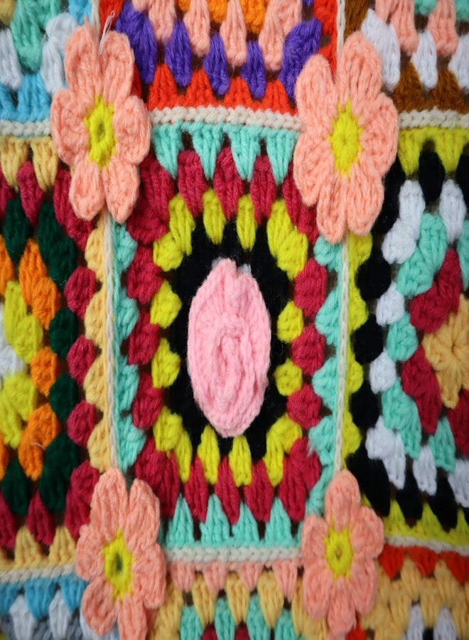 Sutra Handmade Wool Crochet Multicolor Granny Tote Bag | Boho Shoulder Purse | Eco-Friendly Reusable Tote Bag | Summer Beach Handbag for Women Girls - Image 5