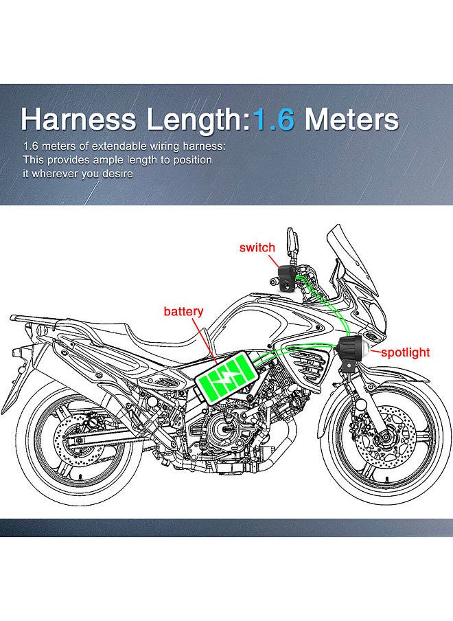 Generic - LED Light Bar Wiring Harness Kit, 180W 3 Leads 16 AWG LED Motorcycle Wiring Harness with 12V 40A Relay and Control Switch for Switching Between Different Modes - Image 1