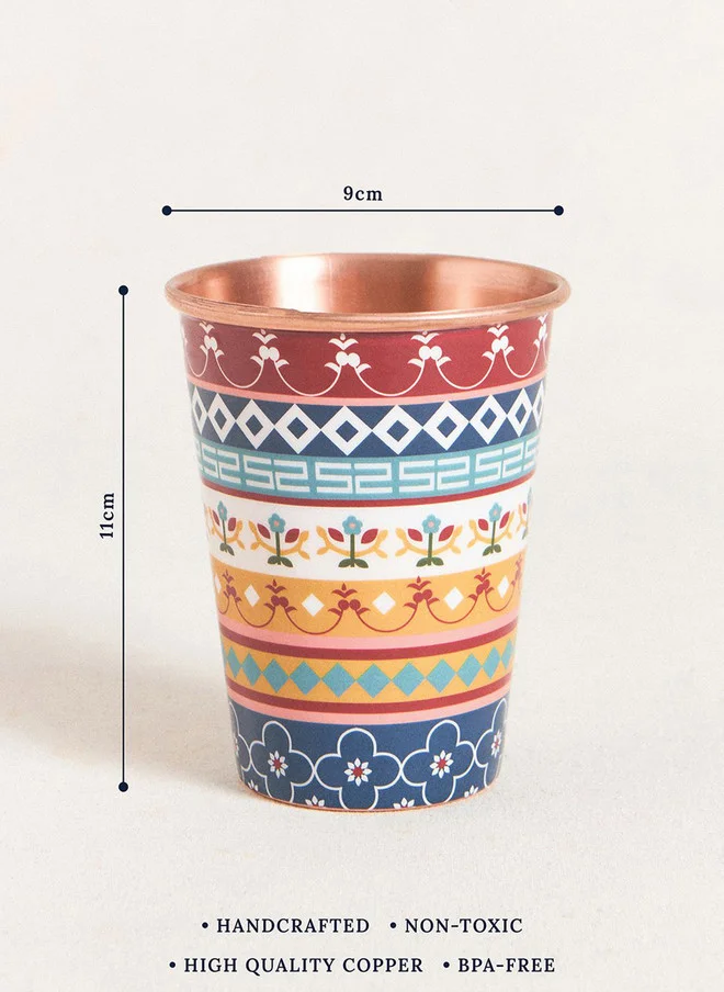 Chumbak  Karaikudi Tiles Copper Tumbler, Large  | Best Price UAE