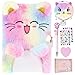 PJDRLLC Cat Diary with Lock Gift for 6 7 8 Year Old Girl Secret Diary Journal Notebook with Coin Purse Multicolored Pen Postit Notes Stickers Practical Gift for Birthday Christmas B Cute Cat - Image 3