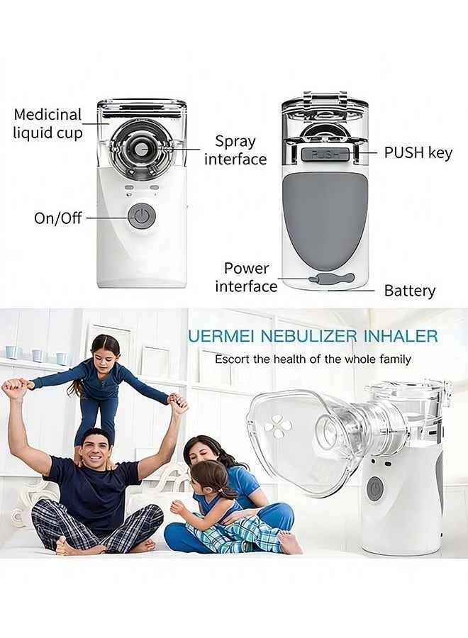 شاربدو آلة التبخير المحمولة للأطفال، الكبار، والرضع، جهاز تبخير صغير، مرذاذ البخار للاستنشاق، جهاز شبكي يدوي قابل لإعادة الشحن عبر USB، جهاز تبخير بالموجات فوق الصوتية مع طريقتين للاستخدام للأطفال الذين يعانون من مشاكل في التنفس، مناسب للاستخدام في المنزل، المكتب، وخارج المنزل. - Image 5