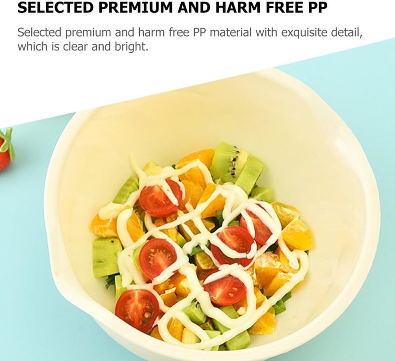 مجموعة أوعية خلط وتقديم الطعام CHILDWEET مكونة من 3 قطع، أوعية سلطة قابلة للتكديس للاستخدام اليومي، مصنوعة من البلاستيك القابل لإعادة الاستخدام، مناسبة للطهي والتقديم المنزلي، بألوان عشوائية. - Image 4