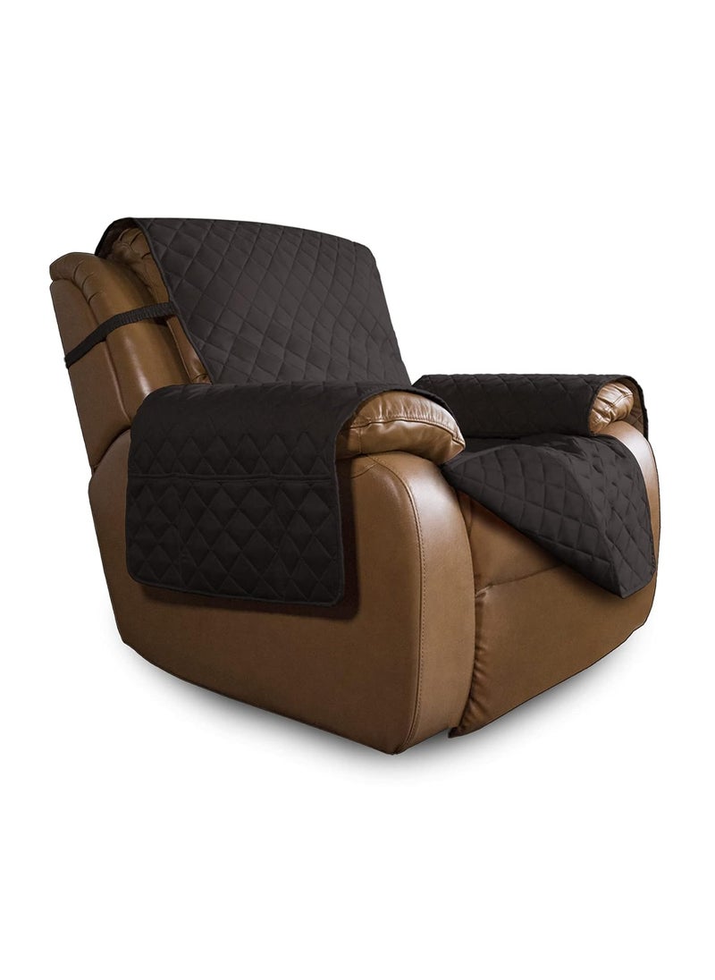 Easy-Going - Easy-Going Oversized Recliner Chair Cover Reversible Sofa Cover Water Resistant Couch Cover Furniture Protector with Elastic Straps for Pets Kids Dog Cat (Oversized Recliner, Chocolate/Chocolate) - Image 1