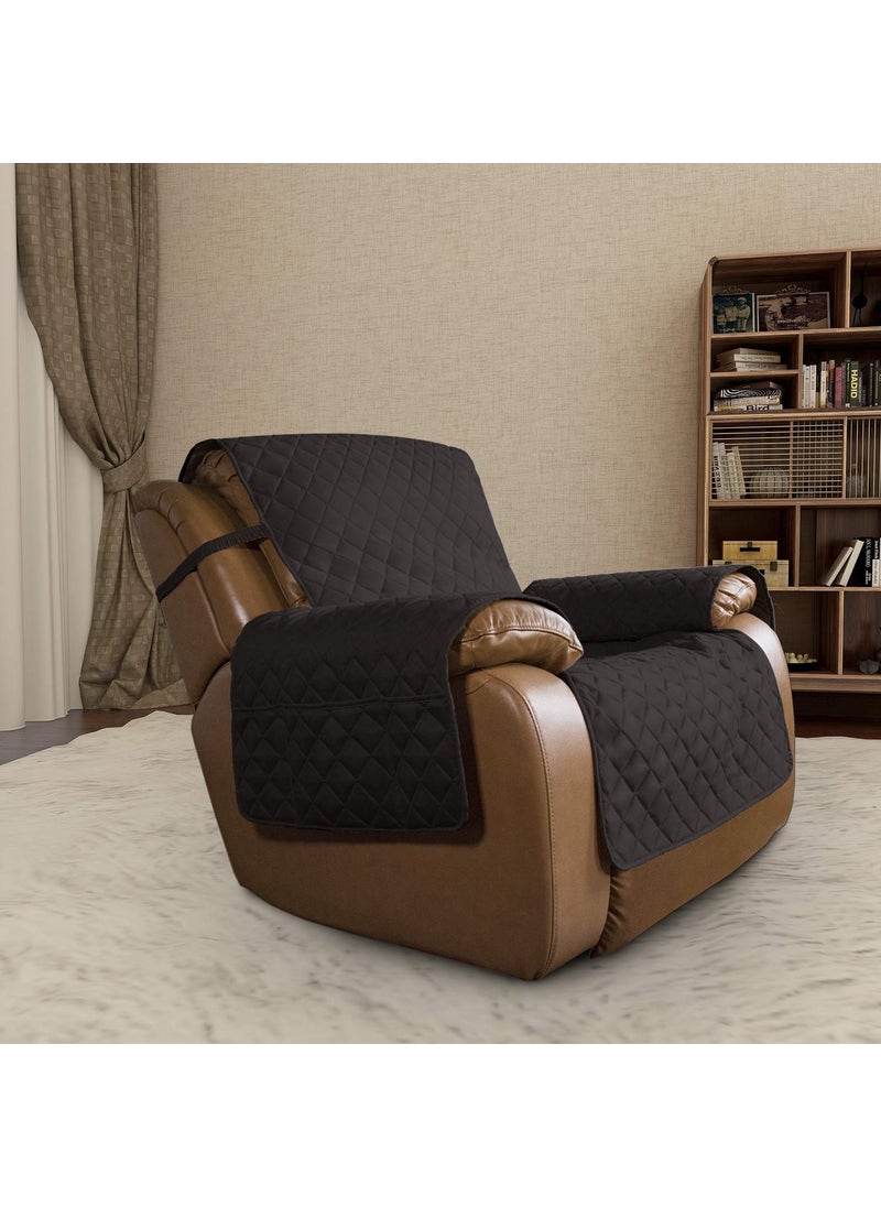 Easy-Going - Easy-Going Oversized Recliner Chair Cover Reversible Sofa Cover Water Resistant Couch Cover Furniture Protector with Elastic Straps for Pets Kids Dog Cat (Oversized Recliner, Chocolate/Chocolate) - Image 1